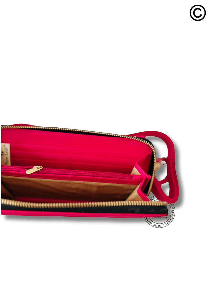 Pink Hamsa Handcrafted Lippan Art Wallet Sling view 3