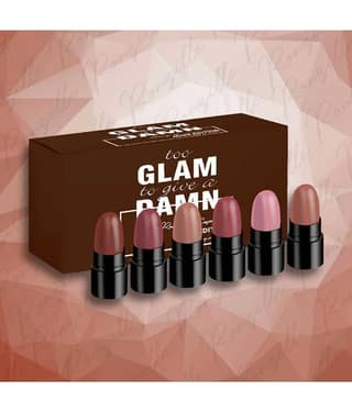 Ronzille 6 Pcs Too Glam To Give A Damn Matte Bullet Lipsticks 1G Each - Nude Edition
