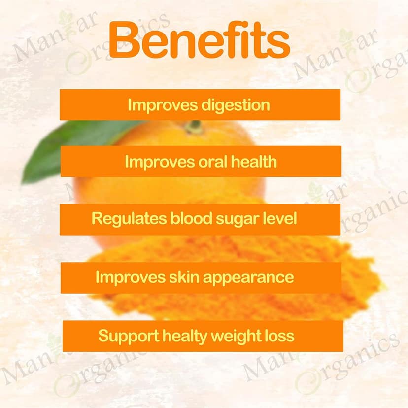 ManHar Organics Orange Peel Powder 100gm Jar | Natural & Pure | Skin Brightening, Anti-Aging, and Acne Treatment | Herbal Beauty Powder view 5