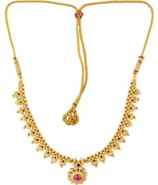 HEER COLLECTION - Golden Alloy Necklace ( Pack of 1 )