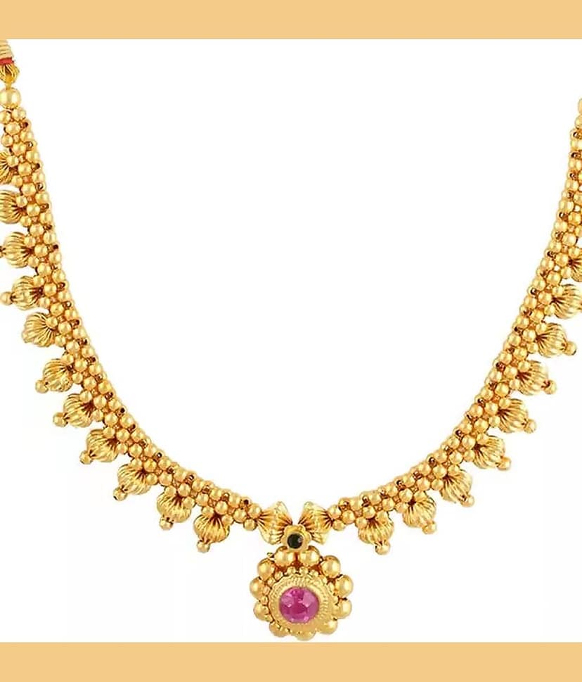 HEER COLLECTION - Golden Alloy Necklace ( Pack of 1 ) view 2