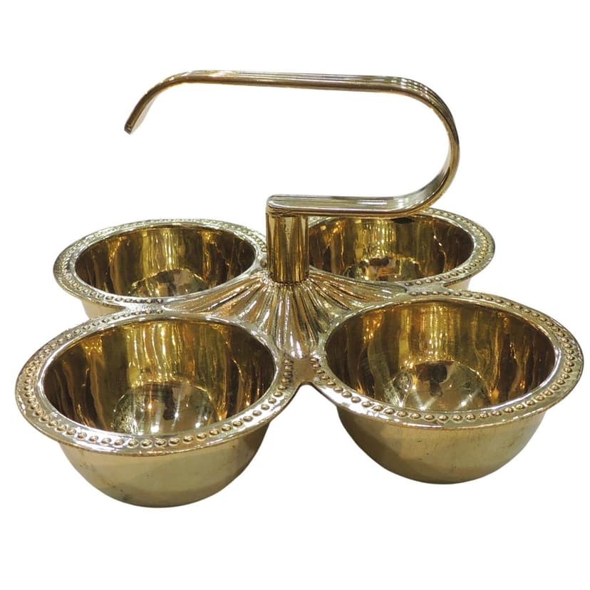 Brass Chokta Decorative Frame | Traditional Indian Handicraft, Height : 3 Inch (ZMAS142 X) view 2