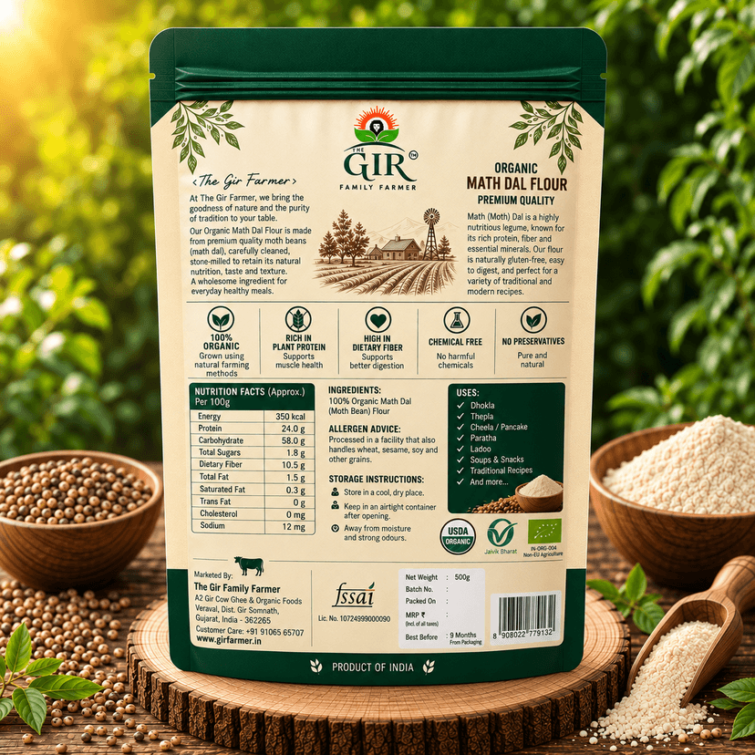 Organic Math Dal Flour - Premium Quality view 2