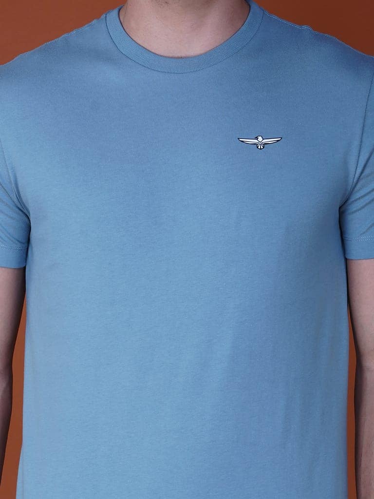 Men's Casual Cotton Jersey Tee Blue view 3