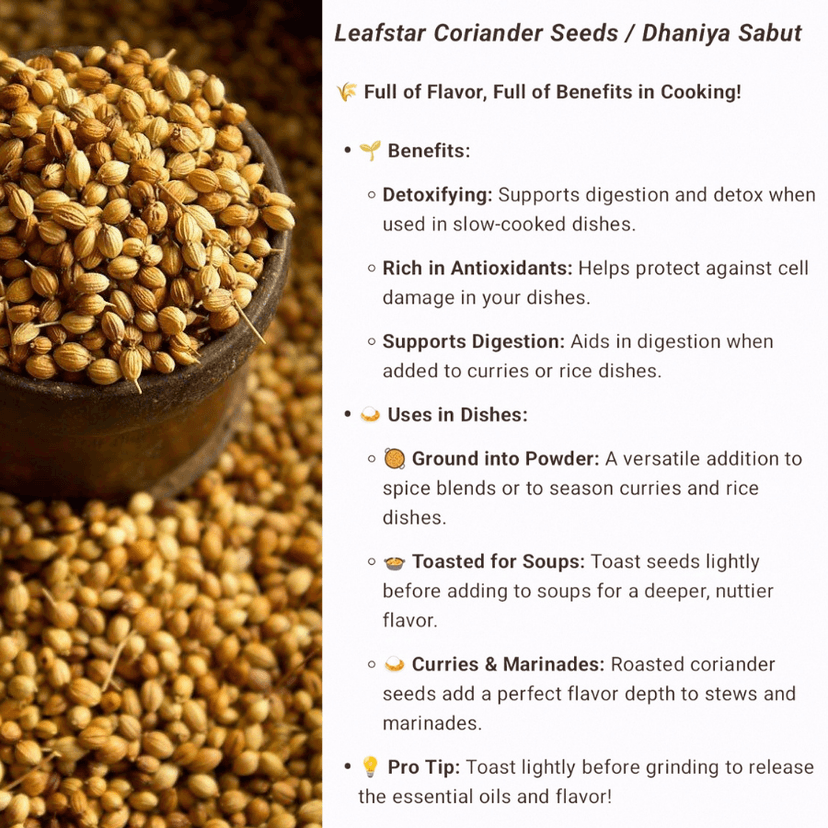 Leafstar Coriander Seeds / Dhaniya Sabut - 100 gm - One pack view 3
