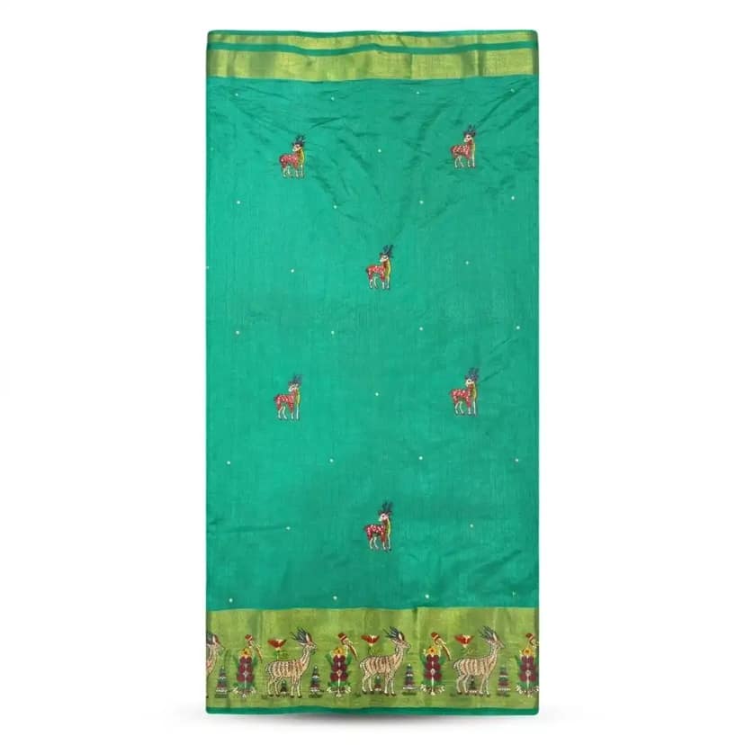 Emerald Green Sambalpuri Saree