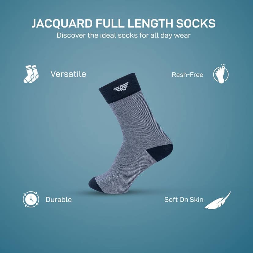Red Tape Jacquard Full Length Socks for Men | Pack of 3 view 3