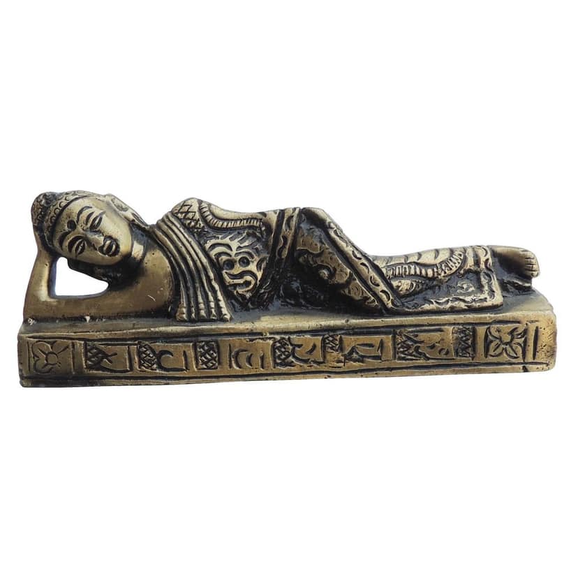 Brass Sleeping Buddha Statue - Calm & Peaceful Home Decor, Height : 1.5 Inch (BSMAS1364 C) view 2