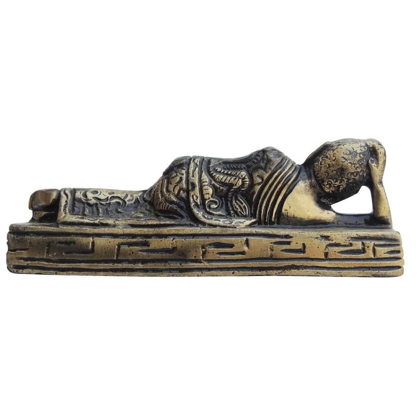 Brass Sleeping Buddha Statue - Calm & Peaceful Home Decor, Height : 1.5 Inch (BSMAS1364 C) view 3