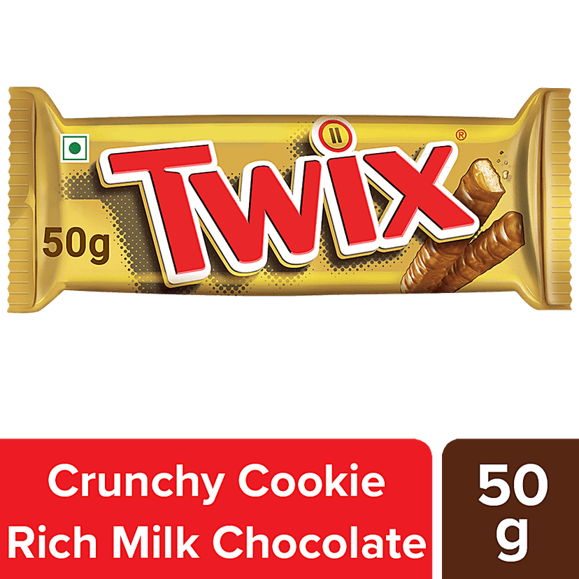 Twix Caramel Cookie Chocolate Bar, 50 g