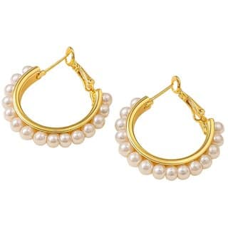 Kimti Gold Pearl Hoop Earrings