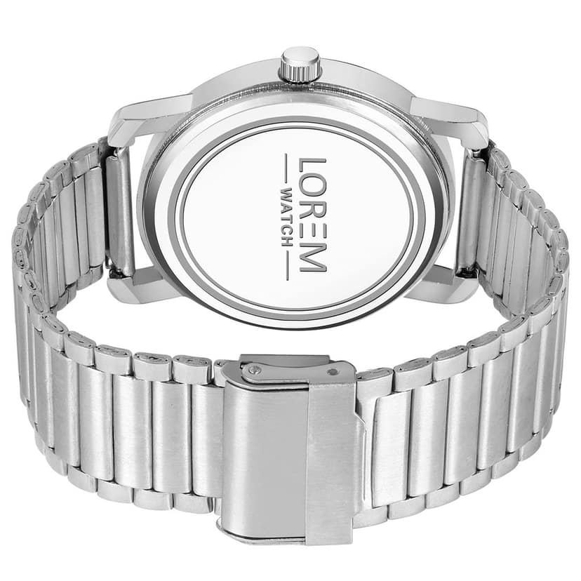 LOREM Black 3D Embossed Stainless Steel Analog Watch for Men LR120-UF view 3