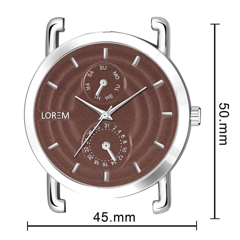 LOREM Black 3D Embossed Stainless Steel Analog Watch for Men LR120-UF view 5