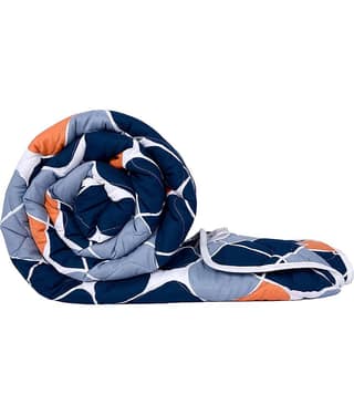 DIVINE CASA Microfiber Geometric Single Comforter ( 230 x 140 ) Pack of 1 - Blue