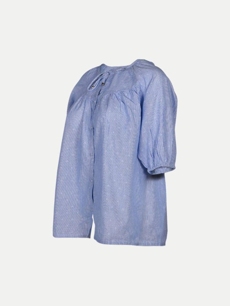 Women Printed Light Blue Blouse view 2