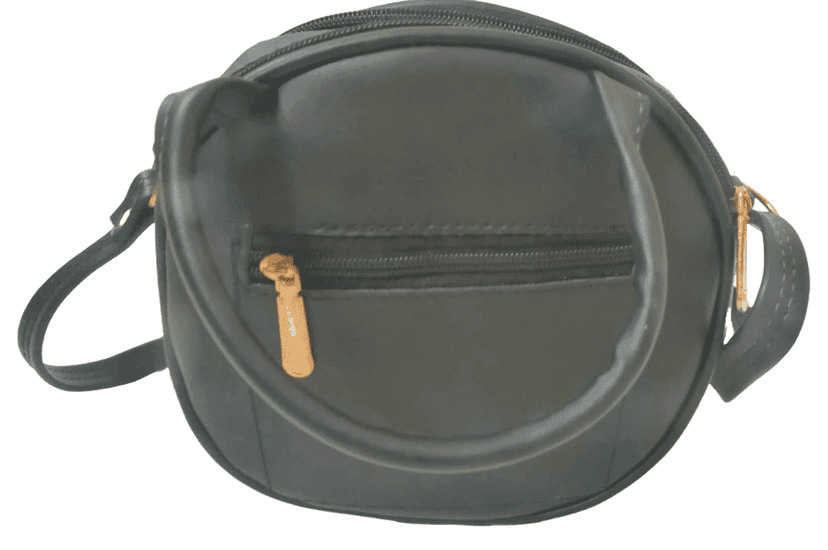 Round Sling Bag with Teddy Bear Keychain view 2