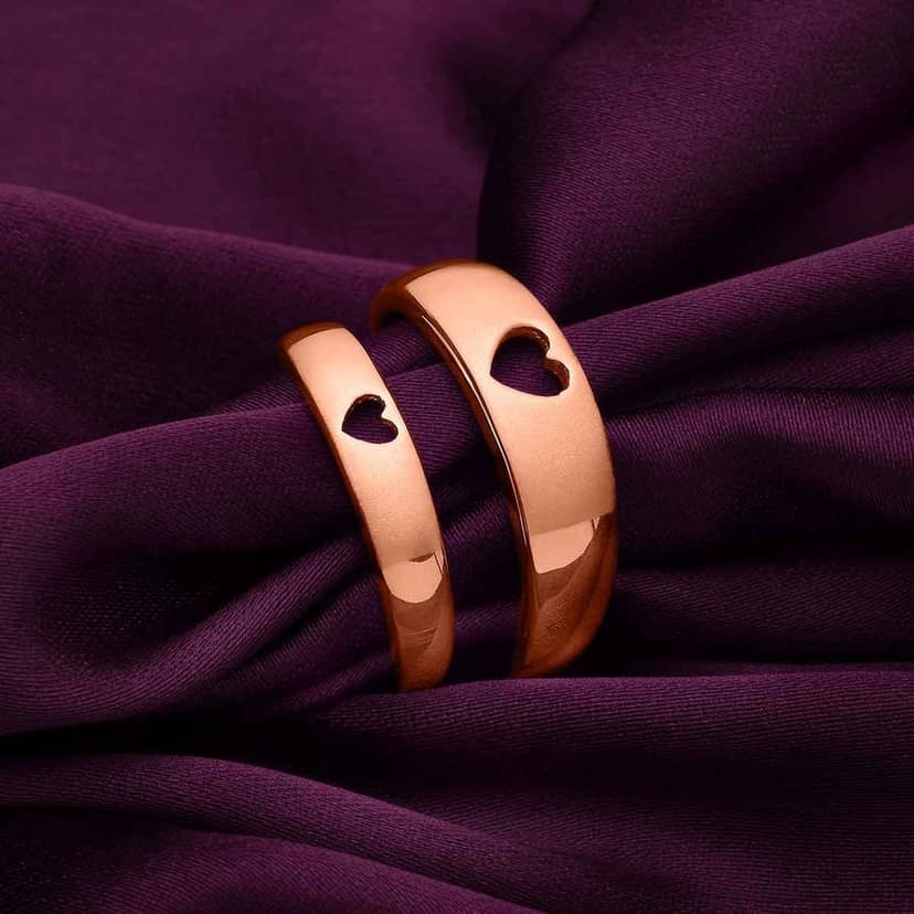 Rose Gold Better Half Couple Rings view 3