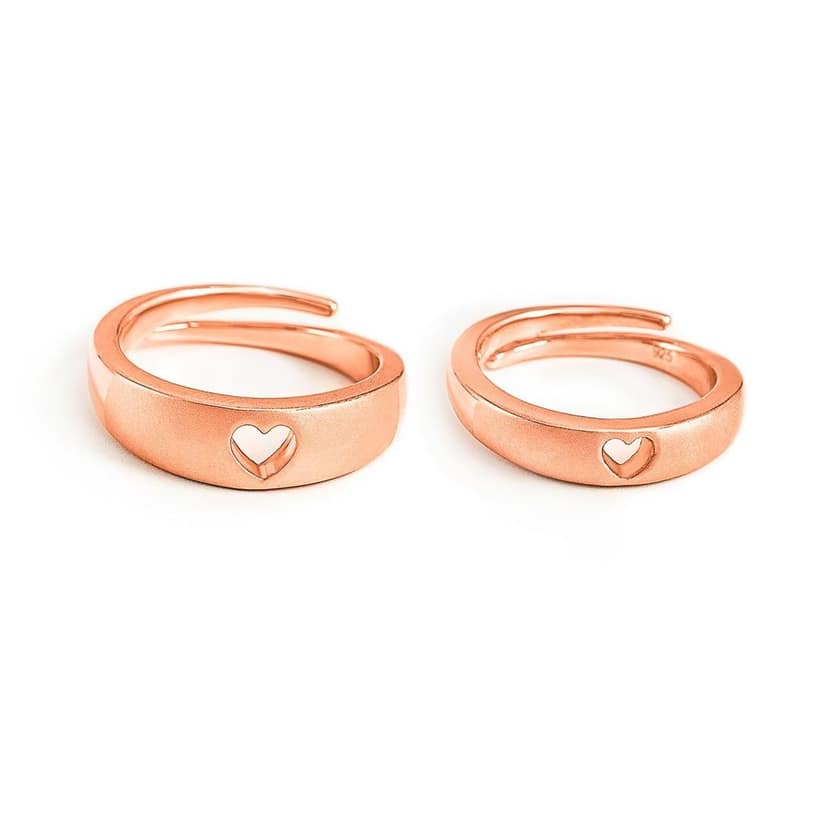 Rose Gold Better Half Couple Rings view 5