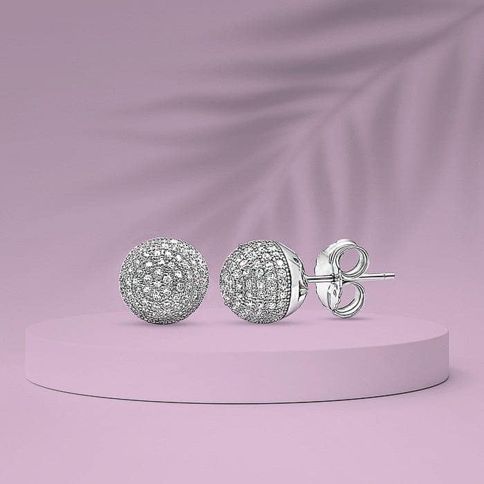 Silver Crystal Globe Studs view 3