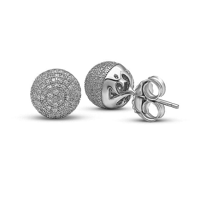Silver Crystal Globe Studs view 4