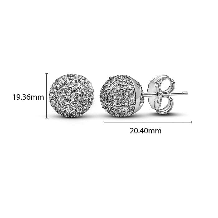 Silver Crystal Globe Studs view 5