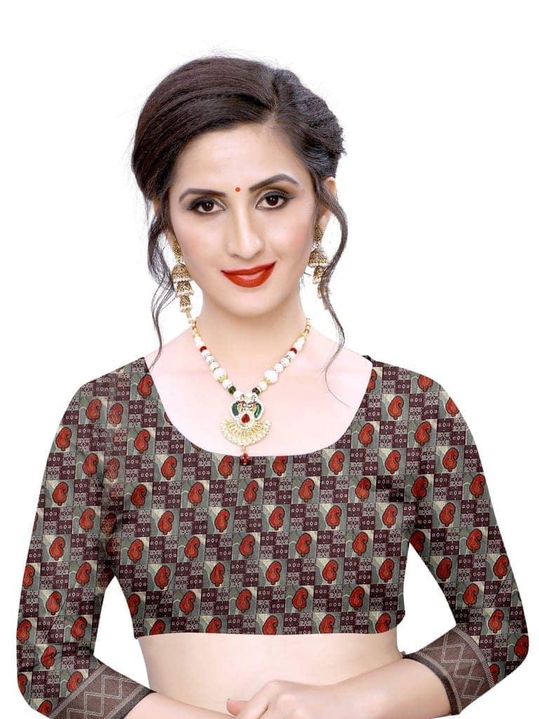 Silk Zone Women's Cotton Blend Digital Printed Multicolor Saree With Unstitche Blouse Piece view 5
