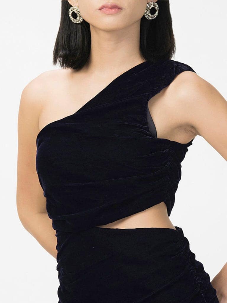 Ruched Velvet Party Dress view 3