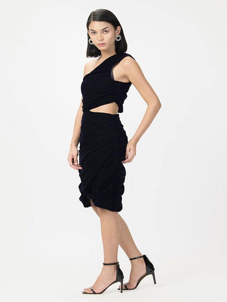 Ruched Velvet Party Dress view 4