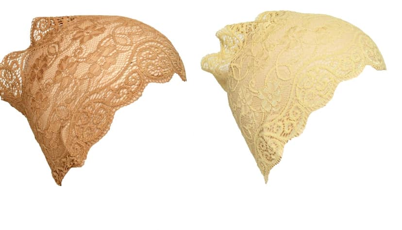 Girls and Womens Hijab Cap Hijab Headband, Under Hijab Scarf Copper Brown and Cream Naqab Head Scarf (2 pcs) view 2