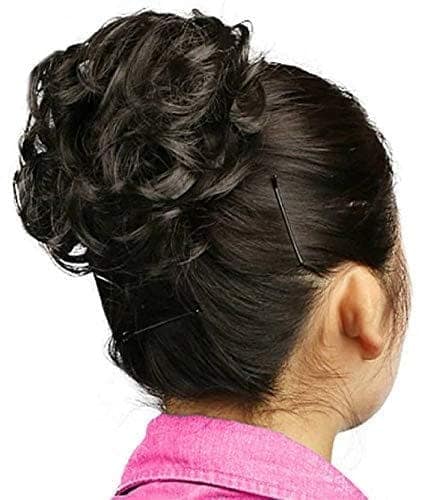 Akashkrishna Messy Hair Bun Extensions and Curly Wavy Synthetic Hair Extensions Updo Hairpieces for women(Color:Brown) view 3