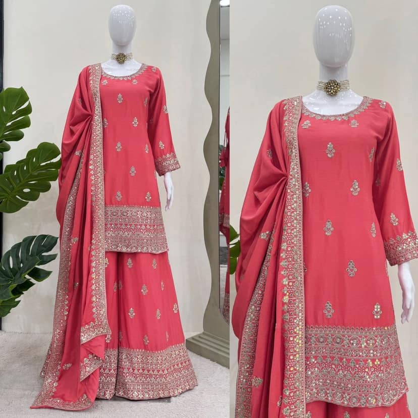 Pink Purple Yellow Salwar Kameez Readymade Pakistani Stitched New Indian Ready To Wear Wedding Suit view 2