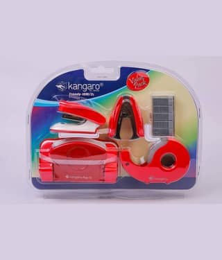 Kangaro Desk Essentials TRENDY-10M/Z5 Gift Pack | Stationery Gift Set for Office, Diwali, Weddings, Birthday, Holiday Presents, Celebrations| Red, Pack of 1