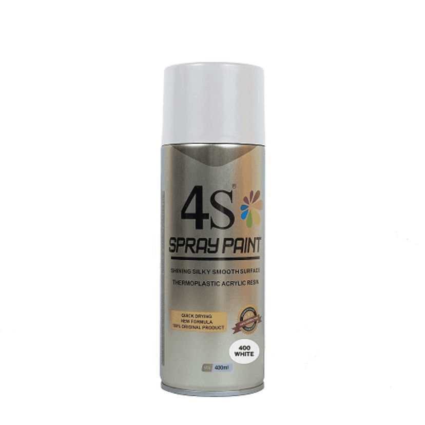4S Spray Paint 400ml Pack of 1 Pcs (White-400)