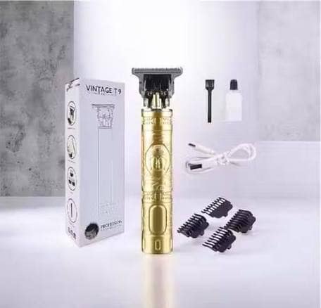 Vintage T9 Professional Hair & Beard Trimmer for Men | Cordless Rechargeable T-Blade Trimme