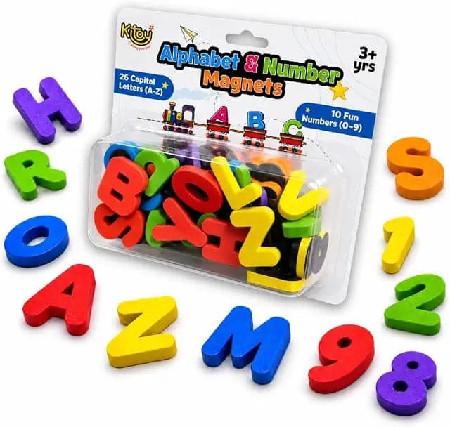 Alphabet and Number Magnets - 36 Total Magnets|26 Upper Case Alphabet and 10 Number Fridge Magnets|Colorful ABC Educational Toy Set Preschool Learning Spelling & Counting view 3