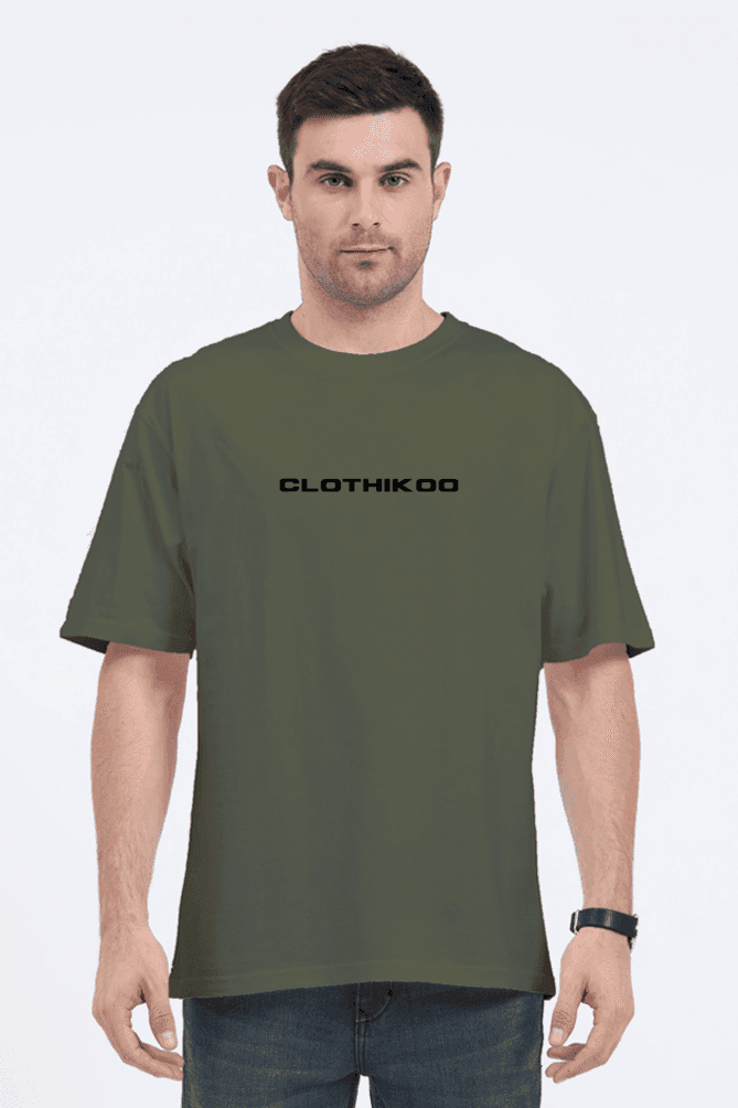 Clothikoo Classic Oversized T-Shirt (Olive Green Colour, 240 GSM)