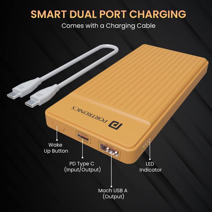 Portronics Luxcell B 10K 10000 mAh power bank view 3