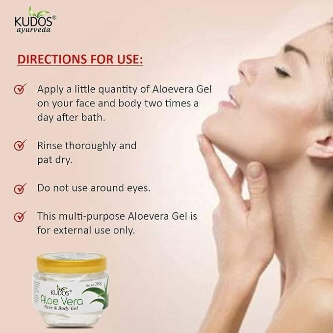 Kudos AloeVera Face & Body Gel 200gm, Face Body Gel for Skin, Moisturizing, Skin for All Skin Type view 4