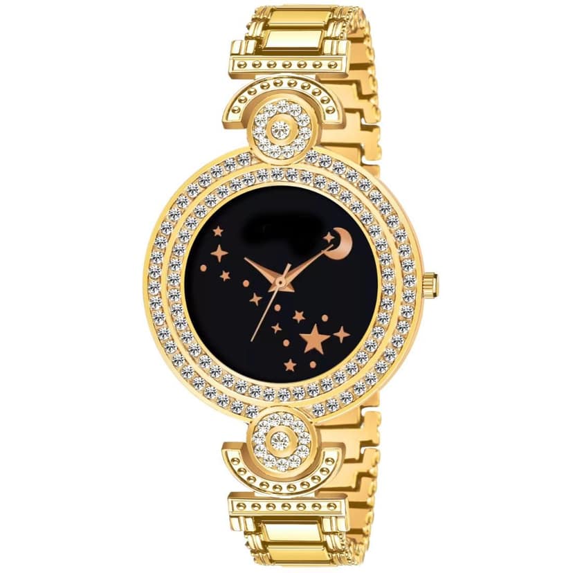 Bolun Black id Chand Dial Gold BD Girls and Women Watch view 2