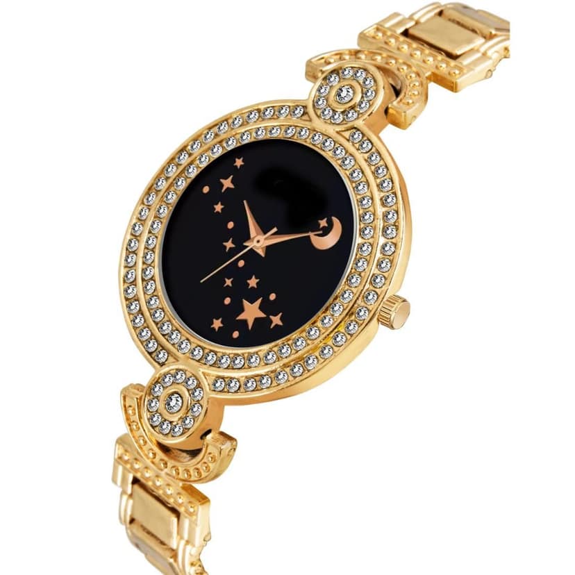Bolun Black id Chand Dial Gold BD Girls and Women Watch view 3