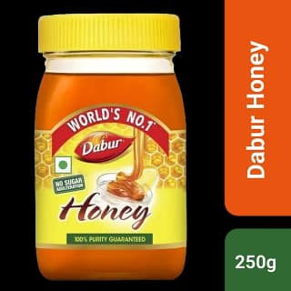 Dabur 100% Pure Honey - Worlds No.1 Honey Brand With No Sugar Adulteration, 250 G