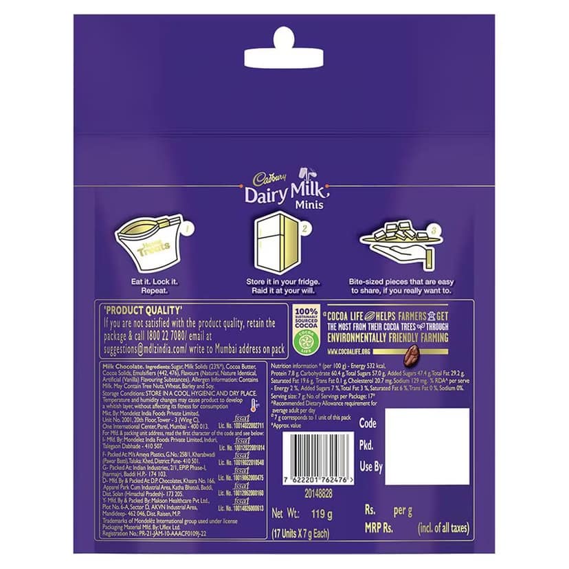 Cadbury Dairy Milk Home Treats Chocolate 140 Gms view 2