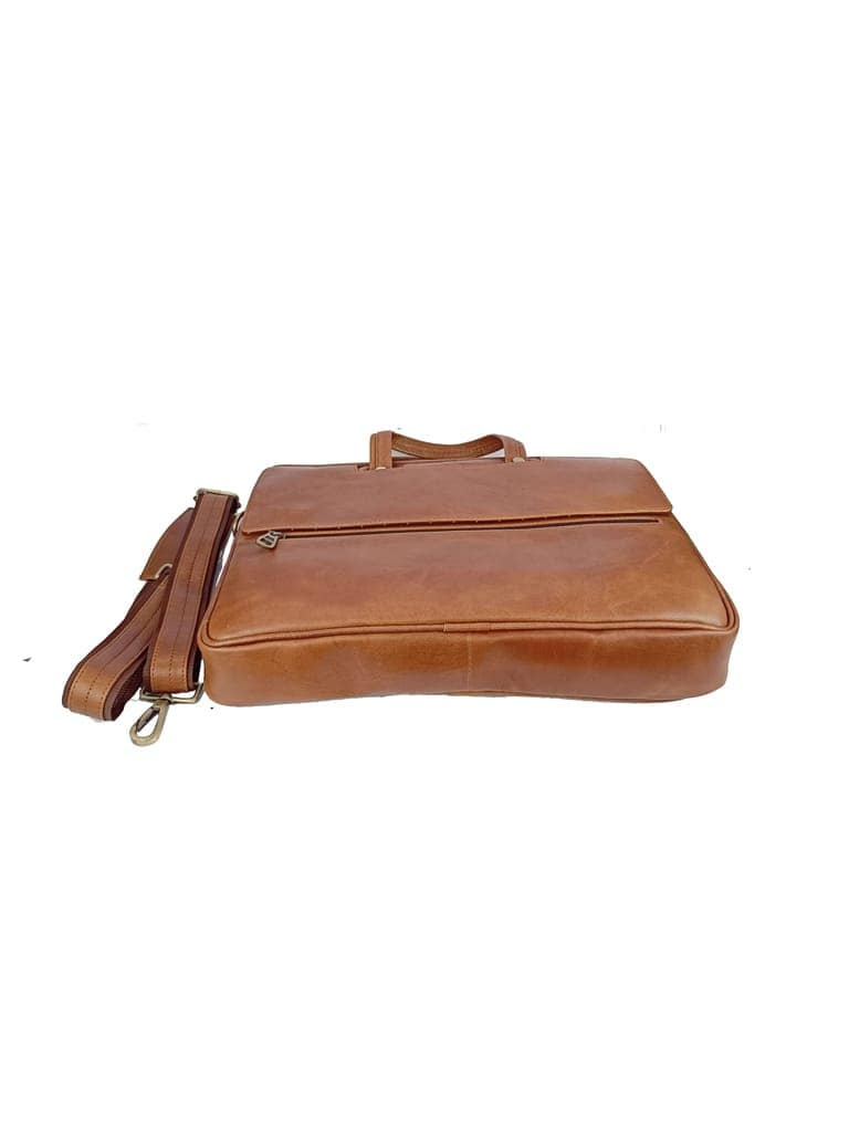 FHS Genuine Leather Laptop cum Messanger Bag with Comfortable Grip Hand Holds view 6