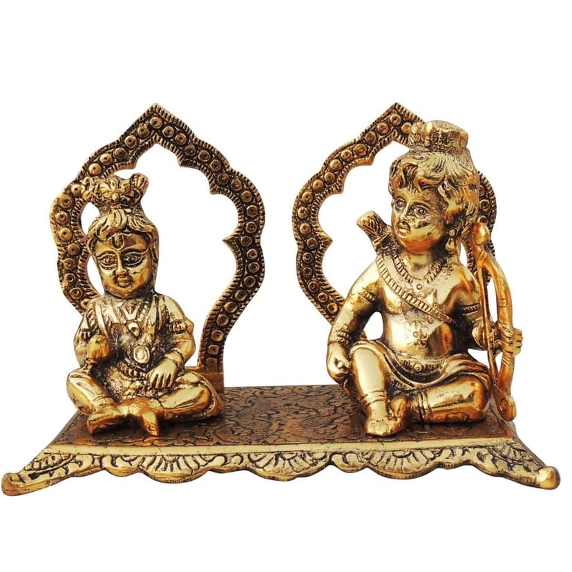 Aluminium Showpiece Ram Shyam Statue (ASMAS431 G) view 2