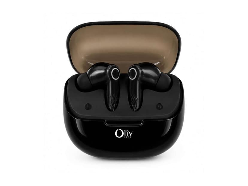 OlivLife NERO True Wireless Earbuds, Bluetooth 6.0 in-Ear Headphones with ENC Mic, 14H Playtime, Deep Bass, Premium Sound, Type-C Fast Charging Case - Black