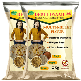 Desi Udyami's Multi Millet Atta - Gluten-Free, Diabetic-Friendly, Weight Loss & Cholesterol Control Flour | 4 kg (pack of 2)