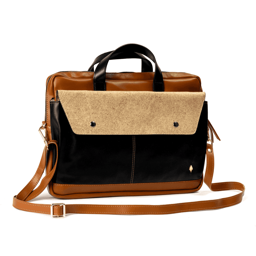 Willow Vegan Leather Laptop Sleeve - Black