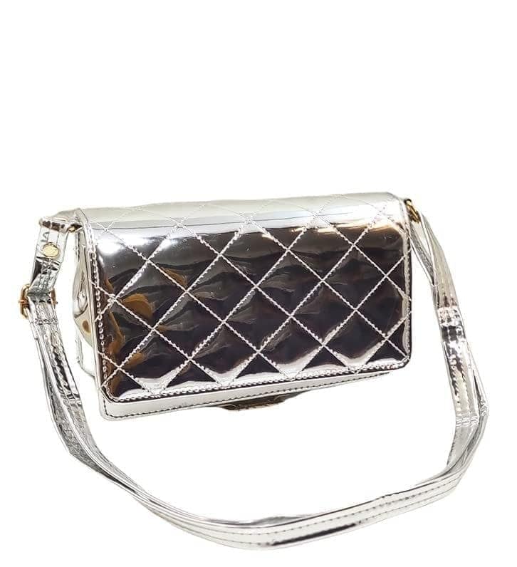 Magnifique Women's Hand/Sling/Side Bag/purse Polyurethane Western (Silver)