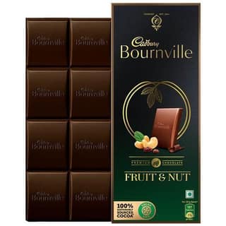 Cadbury Bournville Dark Chocolate Bar - Fruit & Nut, 50% Cocoa Rich Dessert, 80 g