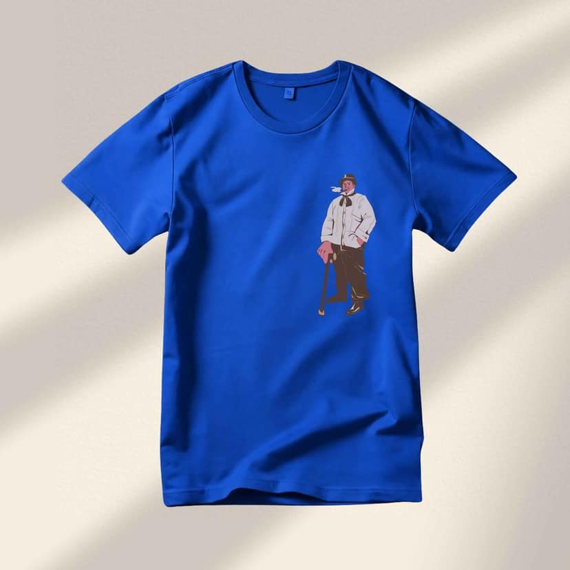 Trishoolin "Retro Gentleman" Anime Theme Graphic T-Shirt | Design 40012MB view 2